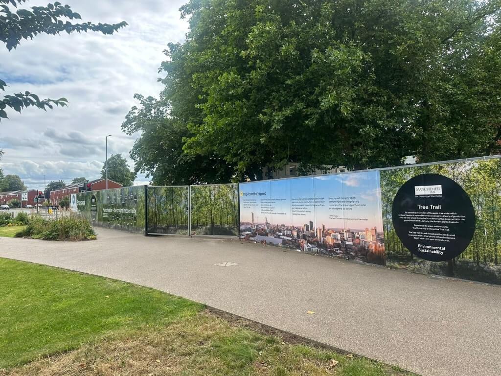 7 Years of Proven Performance - GreenHoard® Recycled Plastic Hoarding Still Going Strong in Brunswick Park, Manchester