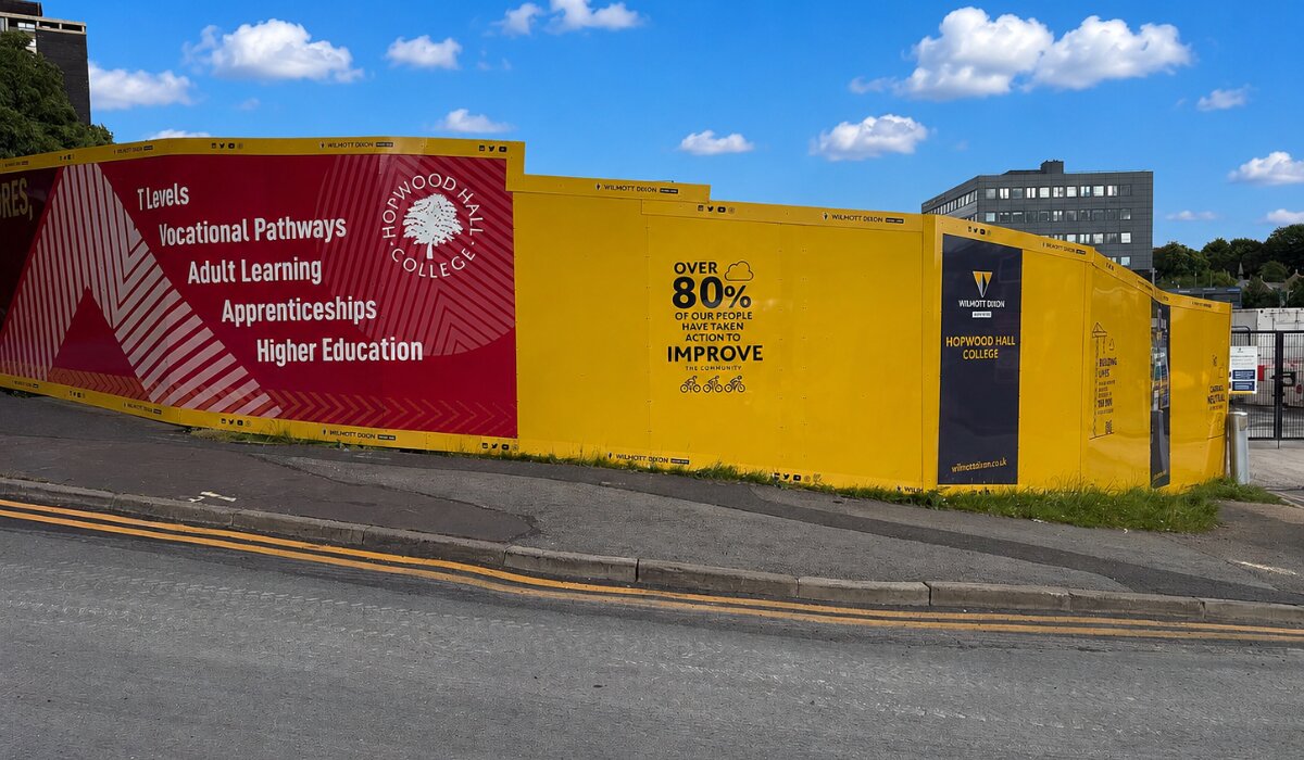 Hopwood Hall College Hoarding Steel Hoarding
