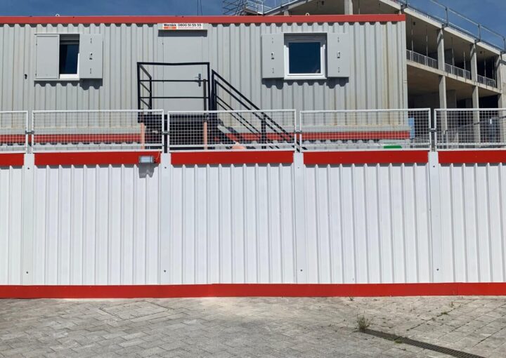Reusable site hoarding prepared for redeployment on another project